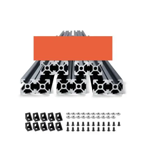0.19 In Aluminum Extrusion Anodized Linear Rail 1200Mm 2020-120-10 (Pack Of 10) 1