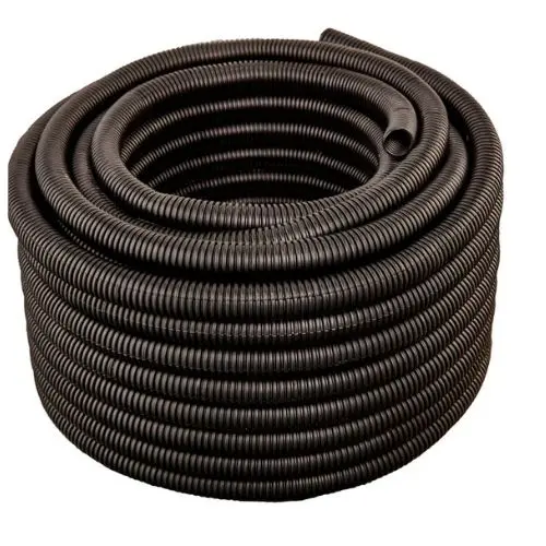 1 1/2 Inch Flexible Pvc Split Tubing Corrugated Black 100Ft 1