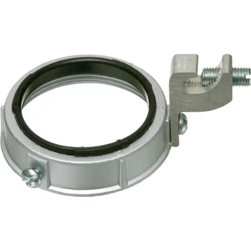 1-1/2 Inch Metal Threaded Ground Bushing With Dual Rated C-Clamp Grounding Lug 454 1