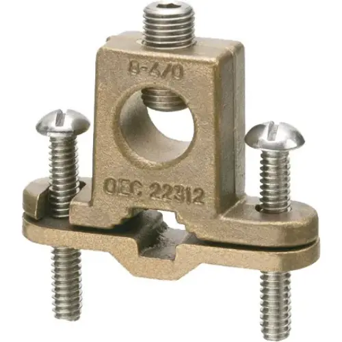 1/2 Inch Bare Wire Ground Clamp With Box Style Lug Conductor 718Db 1