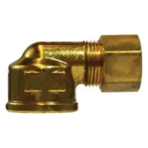 1/2 Inch Compression 3/8 Inch Thermoplastic Tubing Elbow Fnptf Brass 18262 1