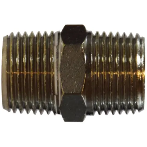 1/2 Inch Male Bspt 1/4 Inch Hex Nipple Nickel-Plated Brass 28827 1