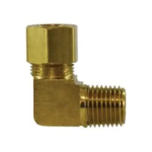 1/2 Inch Tube Od 1/2 Inch Male Nptf Barstock Elbow Brass 18238B 1