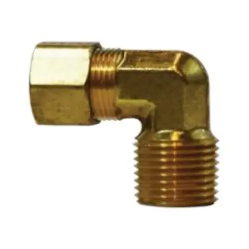 1/2 Inch Tube Od 3/8 Inch Male Nptf Aluminum And Thermoplastic Brass Elbow 18237 1