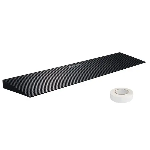 1.2" Rise Cuttable Rubber Threshold Ramp For Sweeping Robots & Wheelchairs, Non-Slip, 35.4" Wide For Doorways & Driveways 1