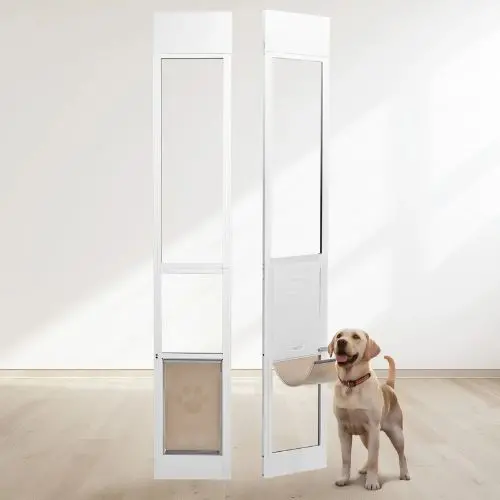 10 1/4" X 16 1/4" Dog Door For Sliding Glass Door Adjustable Height Doggy Door For Sliding Doors For Medium-Sized Dogs 1