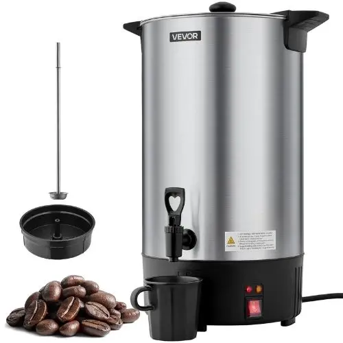 100 Cups Commercial Coffee Urn Stainless Steel Quick Brewing For Easy Cleaning Silver 1