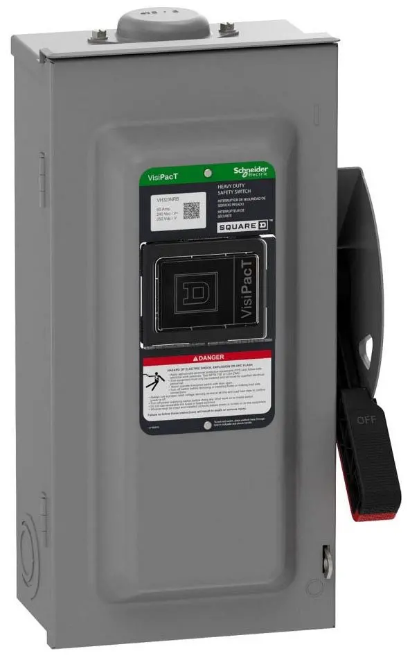 100A 240Vac 3 Pole Heavy Duty Fusible Disconnect Safety Switch Vh323nrb 1