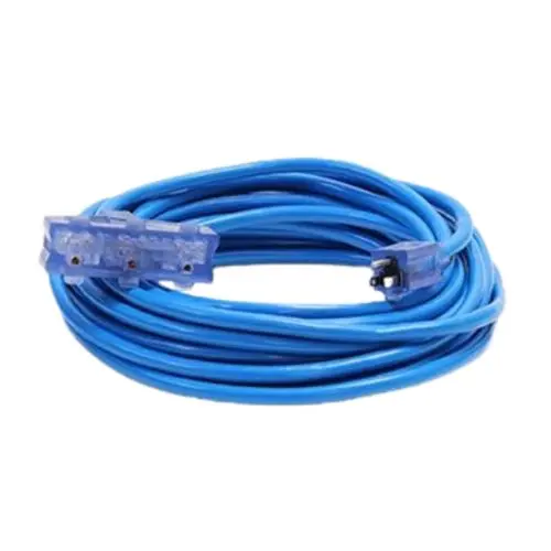 100Ft 10/3 Sjtw Cold Weather Triple Tap Extension Cord With Cgm Blue 1
