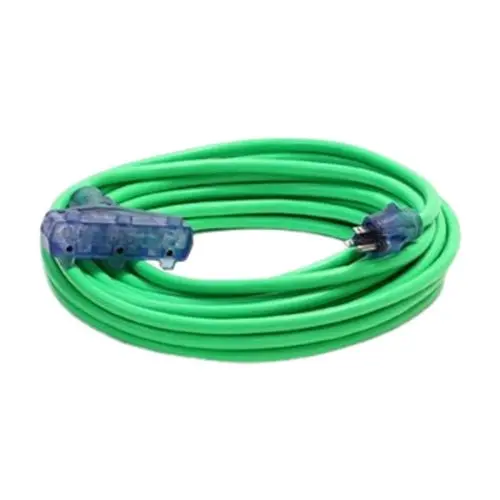 100Ft 10/3 Sjtw Cold Weather Triple Tap Extension Cord With Cgm Green 1