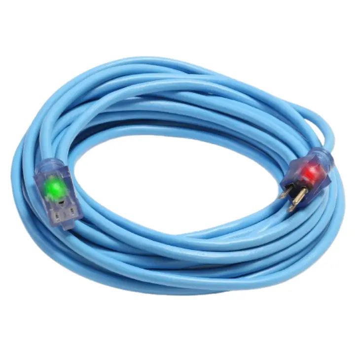 100Ft 12/3 Sjeow Light Indicator Outdoor Cold Weather Extension Cord Blue 1