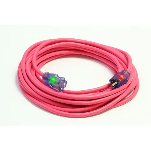 100Ft 12/3 Sjeow Light Indicator Outdoor Cold Weather Extension Cord Pink 1