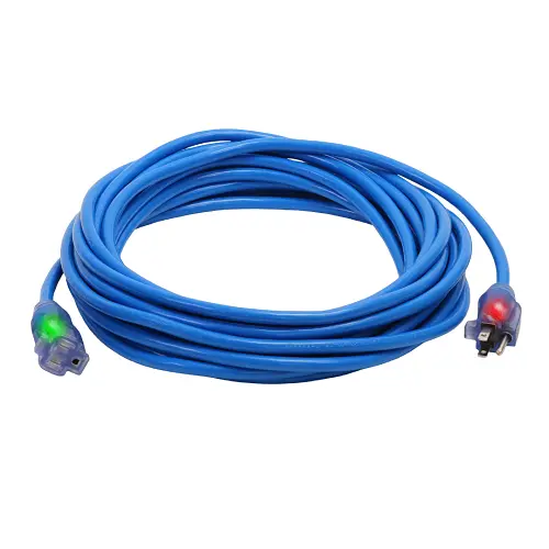 100Ft 12/3 Sjtw Cold Weather Extension Cord With Cgm Blue 1
