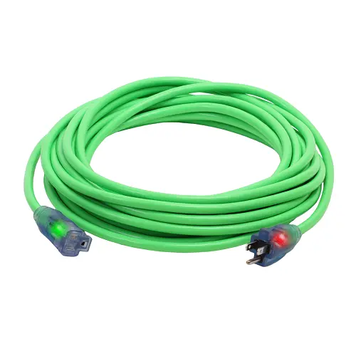 100Ft 12/3 Sjtw Cold Weather Extension Cord With Cgm Green 1