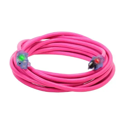 100Ft 12/3 Sjtw Cold Weather Extension Cord With Cgm Pink 1
