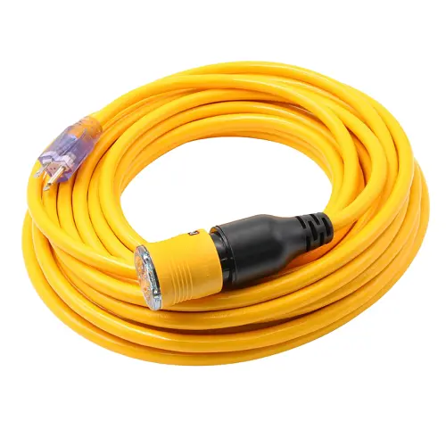 100Ft 12/3 Sjtw Cold Weather Pro Lock Extension Cord With Cgm Yellow 1