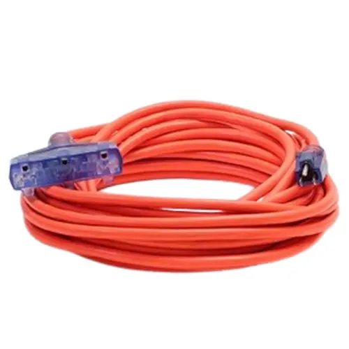 100Ft 12/3 Sjtw Cold Weather Triple Tap Extension Cord With Cgm Orange 1