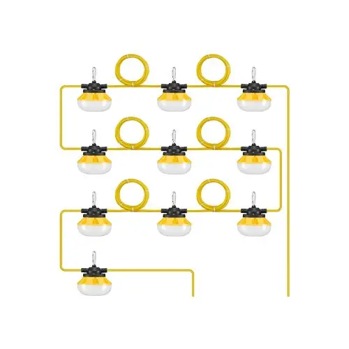 100Ft Linkable Heavy Duty 100W Industrial Rugged Led String Work Light Set 10 Lamp 5000K 10,000 Lumens 1