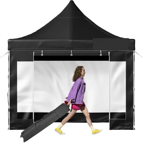 10X10 Ft Pop-Up Canopy Tent Instant Gazebo With Removable Sidewalls & Wheeled Bag Uv & Waterproof Outdoor Shelter For Party Garden Backyard (Black) 1