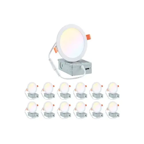 1100 Lumens 6 Inch Ultrathin Led Recessed Ceiling Lights With Junction Box Kit 1
