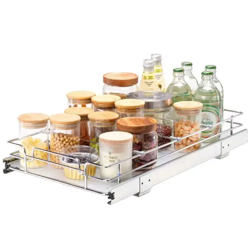 11W X 21D X 3.15H Inches Heavy Duty Slide Out Pantry Shelves Steel Roll Out Drawers Sliding  For Kitchen Lx-C9261b 1