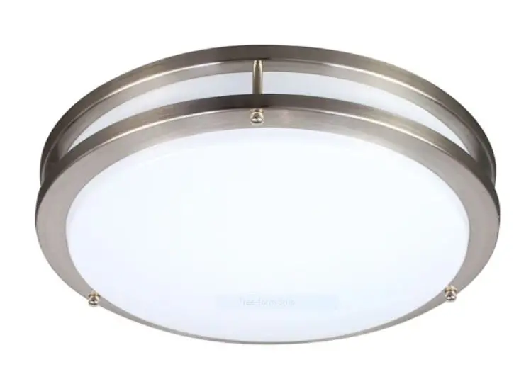 12 Inch 120V Flush Mount Double Ring Brushed Nickel Dimmable Color Selectable E3fmb14t-93050(Pack Of 6) 1
