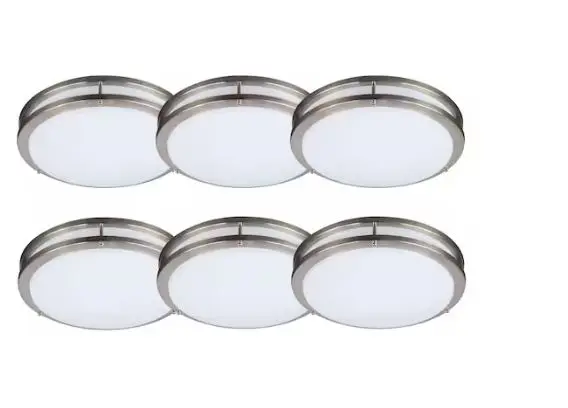 12 Inch Flush Mount Double Ring Brushed Nickel Fmb12r12e92750(Pack Of 6) 1