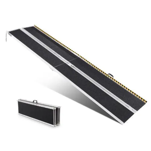 120 Inch Portable Wheelchair Ramp Aluminum Folding Threshold Ramp For Home Steps Stairs Doorways Curbs 1