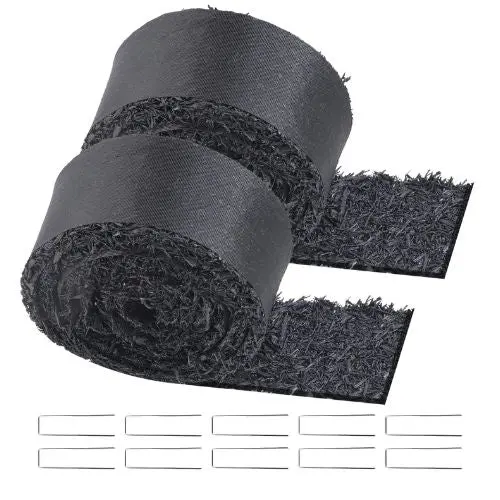 120 X 4.5 Inch Black Permanent Rubber Pathway Natural-Looking Mulch Garden Edging For Plants Recycled Rubber Mulch Mat Hj6001-120 (Set Of 2) 1