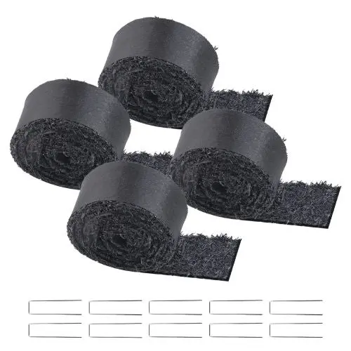 120 X 4.5 Inch Black Permanent Rubber Pathway Natural-Looking Mulch Garden Edging For Plants Recycled Rubber Mulch Mat Hj6001 (Set Of 4) 1