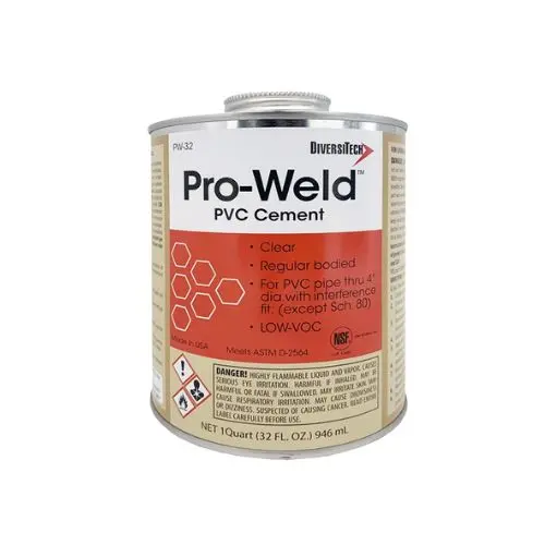 128 Oz Clear Pvc Solvent Cement With Brush Clear Pw-G 1