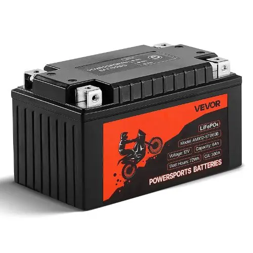 12V 6Ah Lifepo4 Motorcycle Battery Pre-Charged Maintenance-Free High Performance For Atv Motorcycle Jet Skis Scooter Utv 1