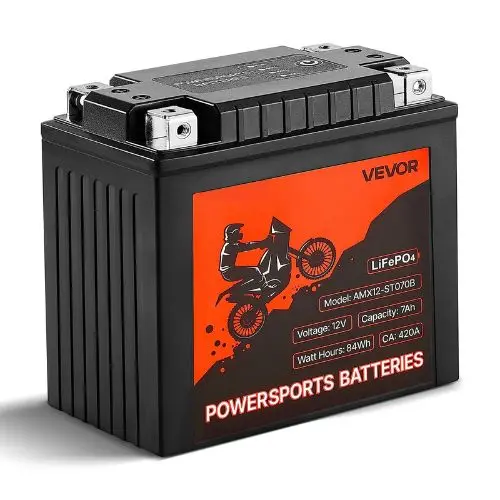 12V 7Ah Lifepo4 Motorcycle Battery Pre-Charged Maintenance-Free High Performance For Atv Motorcycle Jet Skis Scooter Utv 1