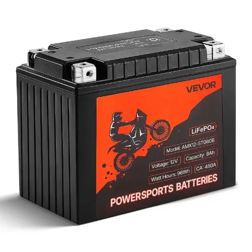 12V 8Ah Lifepo4 Motorcycle Battery Pre-Charged Maintenance-Free High Performance For Atv Motorcycle Jet Skis Scooter Utv 1
