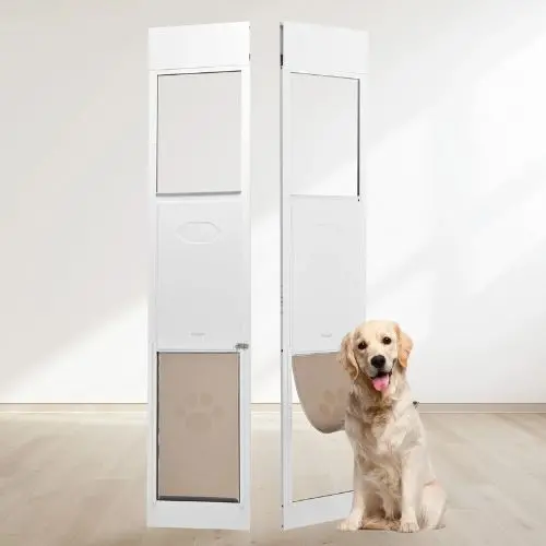 13 5/8" X 23 5/8" Dog Door For Sliding Glass Door For Sliding Doors With Hinge Structure Flap For Large-Sized Dogs 1