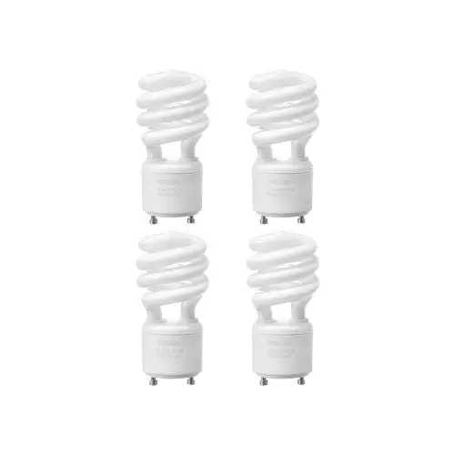 13W Compact Eco-Friendly Fluorescent Spiral Bulbs 900 Lumens Warm White 4 Pack 1
