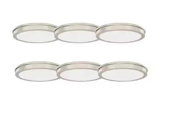 14 Inch 120V Flush Mount Round Slim Brushed Nickel  Fms01r16e92750-Tf-Bn(Pack Of 6) 1