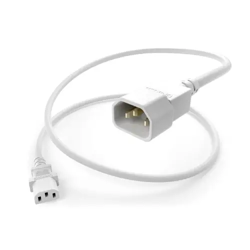 14Awg 15A C13 To C14 Heavy-Duty Power Cord White 1