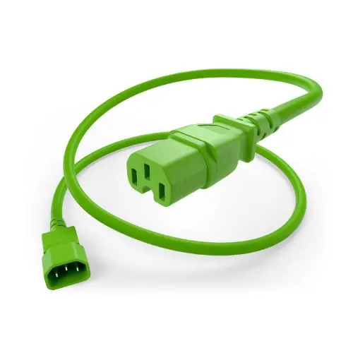 14Awg 15A C14 To C15 Heavy-Duty Power Cord Green 1