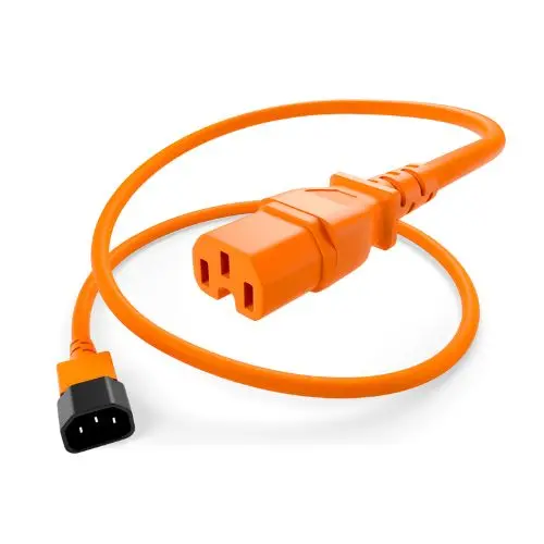 14Awg 15A C14 To C15 Heavy-Duty Power Cord Orange 1