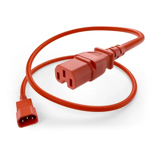 14Awg 15A C14 To C15 Heavy-Duty Power Cord Red 1