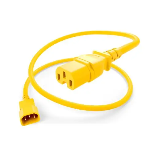 14Awg 15A C14 To C15 Heavy-Duty Power Cord Yellow 1