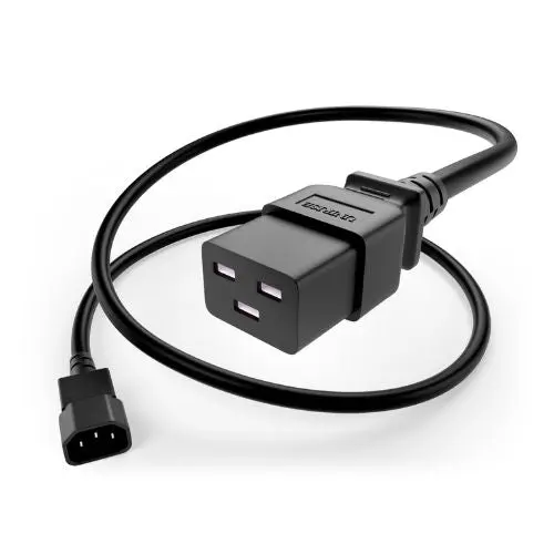 14Awg 15A C14 To C19 Heavy-Duty Power Cord Black 1