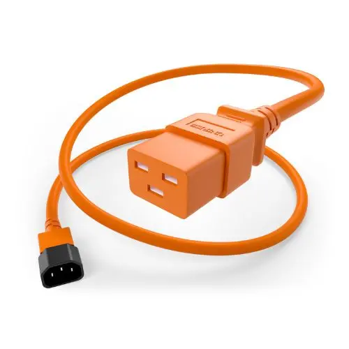 14Awg 15A C14 To C19 Heavy-Duty Power Cord Orange 1