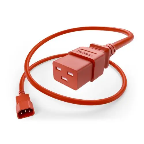 14Awg 15A C14 To C19 Heavy-Duty Power Cord Red 1