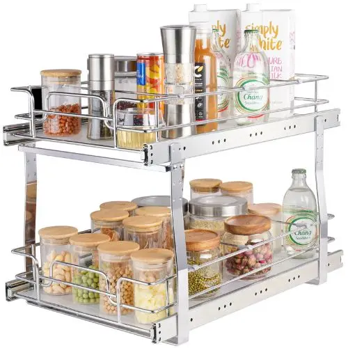 14W×21D×15H Inches Heavy Duty Slide Out Pantry Shelves Steel Roll Out Drawers Sliding For Kitchen  Lx-C9274 1