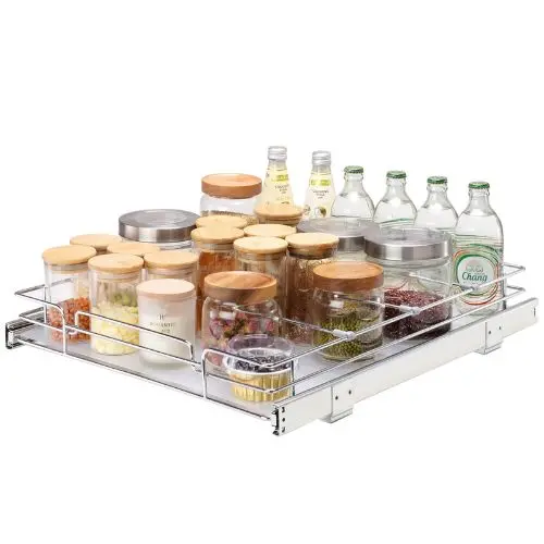 14W×21D×3.15H Inches Heavy Duty Slide Out Pantry Shelves Steel Roll Out Drawers Sliding For Kitchen Lx-C9262b 1