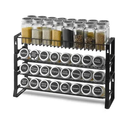 15.8X10.7 In" Detachable Spice Rack Organizer For Cabinet - 4-Tier Stackable Seasoning Storage Spice Jars Holder For Kitchen Pantry & Countertop 1