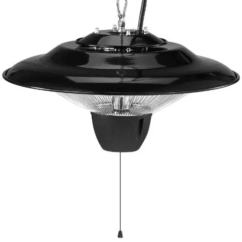 1500W Hanging Patio Heater, Outdoor/Indoor Electric Infrared Ceiling Heater With Pull Cord & Adjustable Chain, Ip34 Rated For Porch, Patio, Or Studio 1