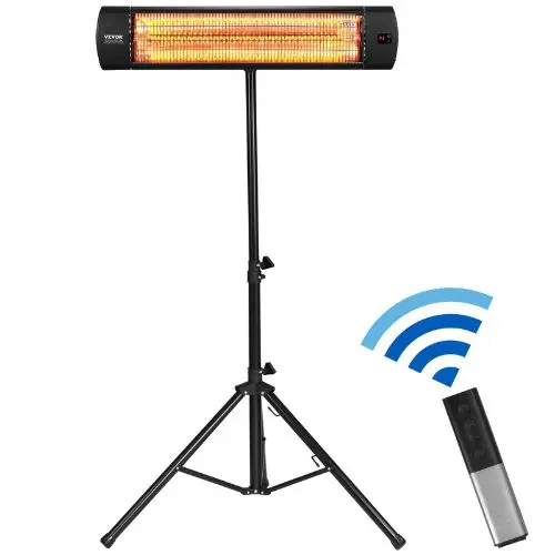 1500W Infrared Outdoor Heater With Remote, Led Screen, 3-Speed & Timer For Patio Or Indoor Use Eatb28-80 1